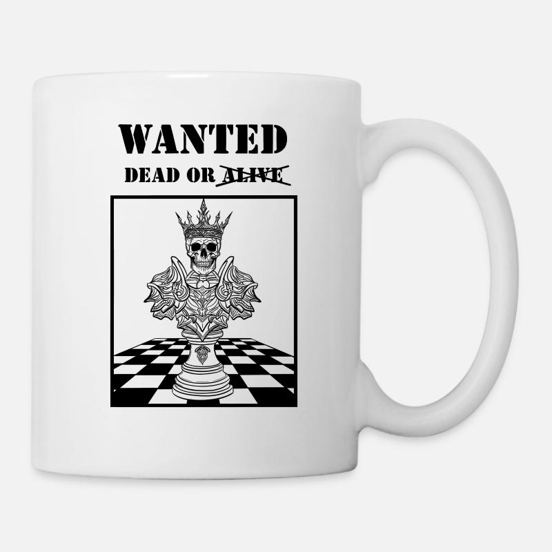 König auf Schachbrett Gesucht - Tasse - Weiß