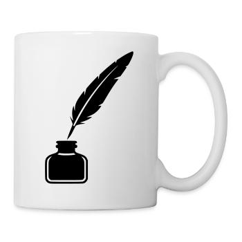 Federkiel Tintenfass Silhouette - Tasse - Weiß - Rechts
