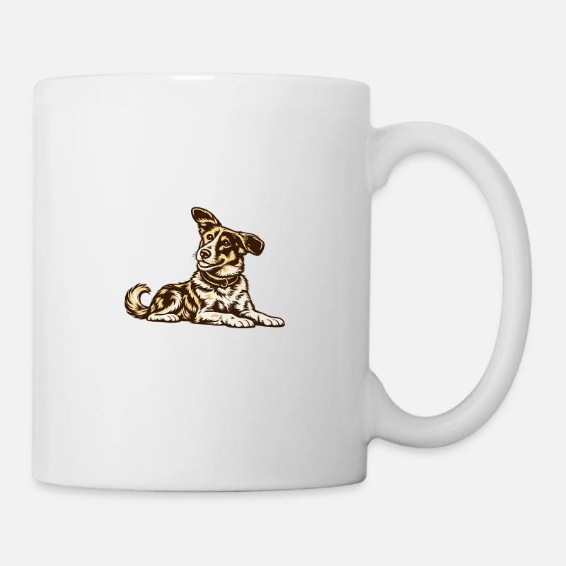 Caramel Dog Lying Down - Mug - white