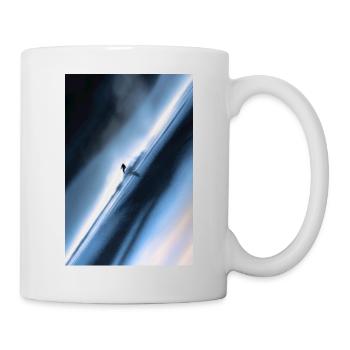Cavalier de neige diagonal bleu - Mug blanc - blanc - Droite
