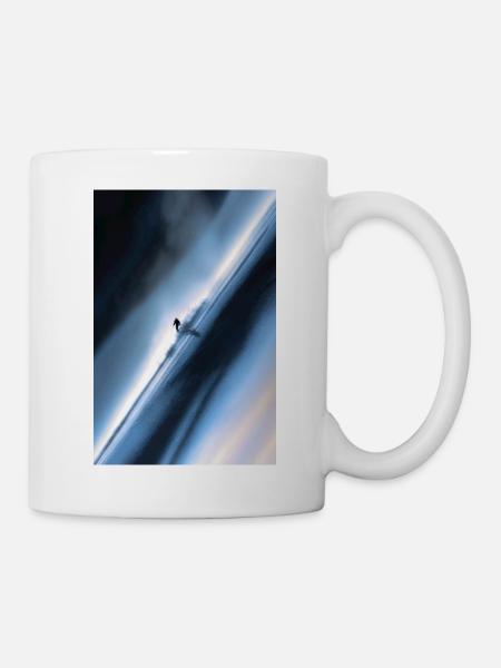 Blauer Diagonal-Schneereiter - Tasse - Weiß
