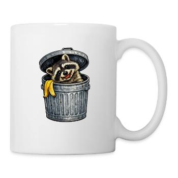 Un raton laveur dans la poubelle avec une banane - Mug blanc - blanc - Droite