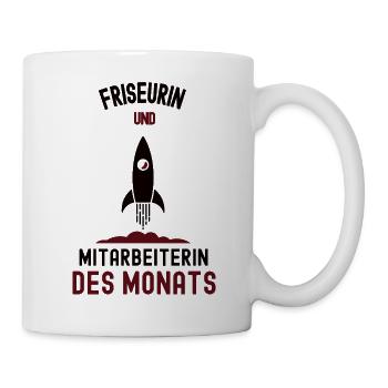 Mitarbeiterin des Monats Friseurin Frisörin - Tasse - Weiß - Rechts