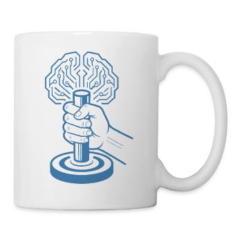 Digitales Gehirn Cyborg Künstliche Intelligenz Ste - Tasse - Weiß - Rechts