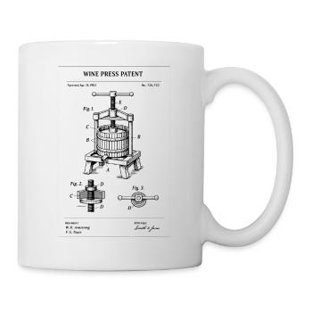 Wine Press Patent Blueprint T-Shirt - Mug blanc - blanc - Droite