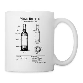 Druck des Weinflaschendesigns von 1906. Weinberg-Dekoration. - Tasse - Weiß - Rechts