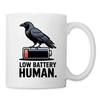 Raven über niedrige Batterie - Tasse - Weiß - Rechts