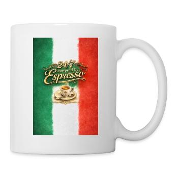 24/7 Espresso Kraft Italiens Flagge - Tasse - Weiß - Rechts