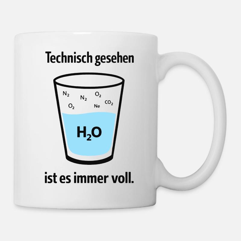 Technically, it's always full – nerd humor - Mug - white