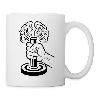 Digitales Gehirn Cyborg Künstliche Intelligenz  - Tasse - Weiß - Rechts