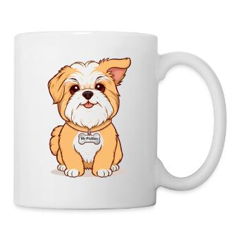 Mr Pickles Niedliches Lhasa Apso-Porträt - Tasse - Weiß - Rechts