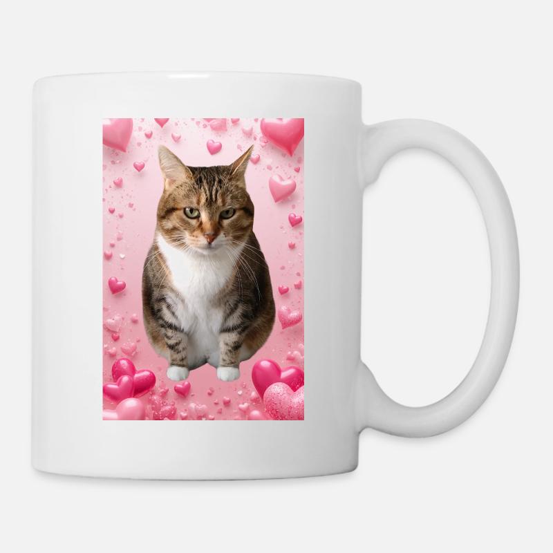 Missty-Katze mit Herzen - Tasse - Weiß