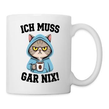 Je n'ai rien à faire, les chats - Mug blanc - blanc - Droite