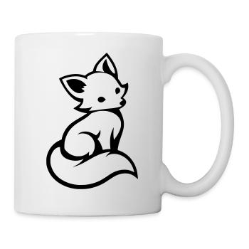 Süßer Fuchs – Minimalistische Silhouette - Tasse - Weiß - Rechts