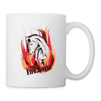 Fire Horse - Illustration with flames - Mug - white - Right