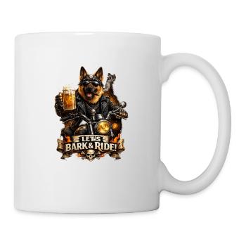 Let’s Bark & Ride – Fun Biker Dog - Tasse - Weiß - Rechts