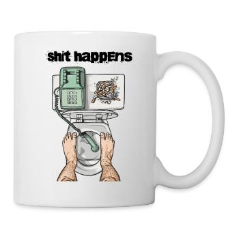 Klo Telefon Shit happens - Mug - white - Right