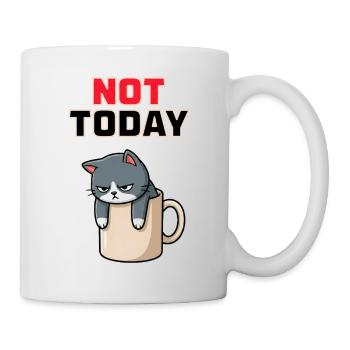 Not Today Cat – lustiges Wüten-Katzen-Meme - Tasse - Weiß - Rechts