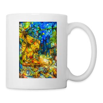 Femme citadine colorée dans le style cubiste - Mug blanc - blanc - Droite
