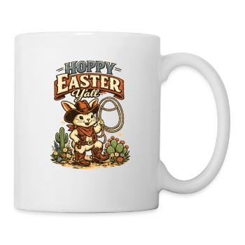 Happy Easter Ostern Cowboy Lasso retro - Tasse - Weiß - Rechts