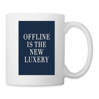 Hors ligne, c’est le nouveau luxe – le style de l’argent ancien - Mug blanc - blanc - Droite