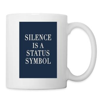 Le silence est un symbole de statut – style vieux argenté - Mug blanc - blanc - Droite