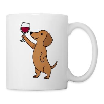 Dackel Weinliebhaber Wiener Hundemama Weenie - Tasse - Weiß - Rechts