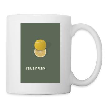 Serve It Fresh Tennis Zitronen Design - Tasse - Weiß - Rechts