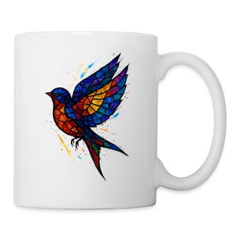 Swallow Stained Glass: Colorful & Poetic Art - Mug - white - Right