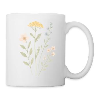 Wilde Blumenkraft Wasserfarben - Tasse - Weiß - Rechts