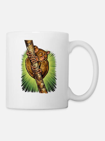 Affe am Ast geklammert - Tasse - Weiß
