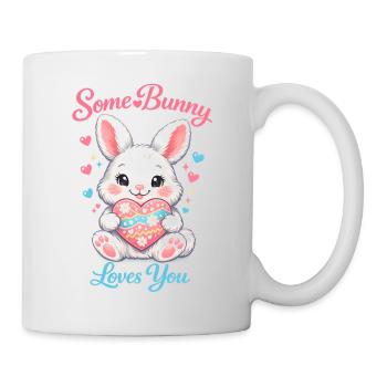 Osterhase in der Brusttasche - Tasse - Weiß - Rechts