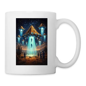 Alien UFO Pyramid Rocket - Mug - white - Right
