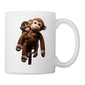 Punch der virale Affe mit Stofftier - Tasse - Weiß - Rechts