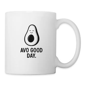 Avo Good Day Avocado – Funny Cute Vegan Quote Desi - Mug - white - Right