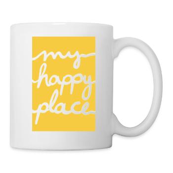 Mon endroit heureux - jaune - Mug blanc - blanc - Droite