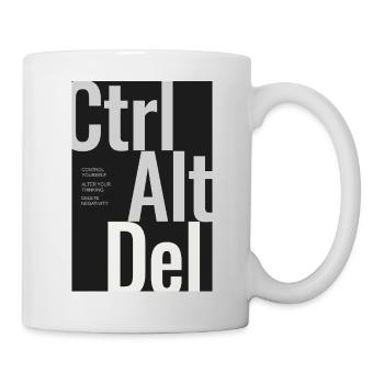 CTRL ALT DEL – Typografie Poster Minimal Design - Tasse - Weiß - Rechts