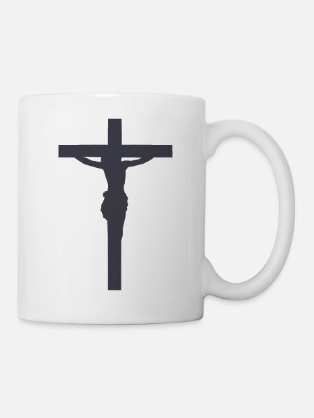 Cross silhouette Jesus - Mug - white