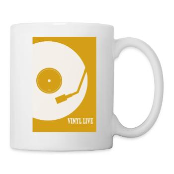 Vinyl Life – Retro Plattenspieler Poster - Tasse - Weiß - Rechts