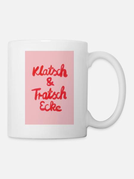 Klatsch & Tratsch - rosa rot - Tasse - Weiß