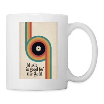 Music is Good for the Soul Retro Poster - Tasse - Weiß - Rechts
