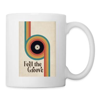 Feel the Groove Retro Vinyl Poster - Mug - white - Right