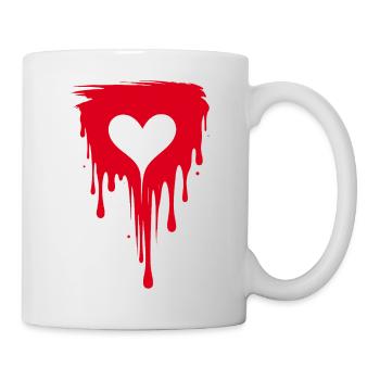 Herz mit roter Farbe Graffiti Stil Illustration - Tasse - Weiß - Rechts