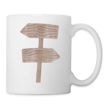 Woodland Signpost Wood Grain Graphic - Mug - white - Right