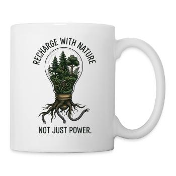 Öko-Surrealismus: Aufladen mit Naturglühbirne - Tasse - Weiß - Rechts