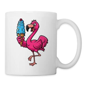 Süßer Flamingo Eiskreme Sommer Cartoon Nachtisch - Mug - white - Right