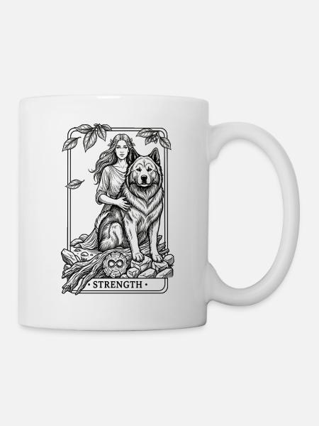 Eurasier | Strength | Tarot - Tasse - Weiß