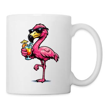 Flamingo cocktail with sunglasses - Mug - white - Right
