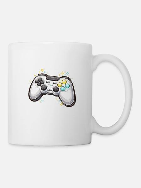 Leuchtender Spielecontroller mit Sternenstaub - Tasse - Weiß