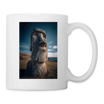Cosmic Moai Under Starry Night - Mug - white - Right